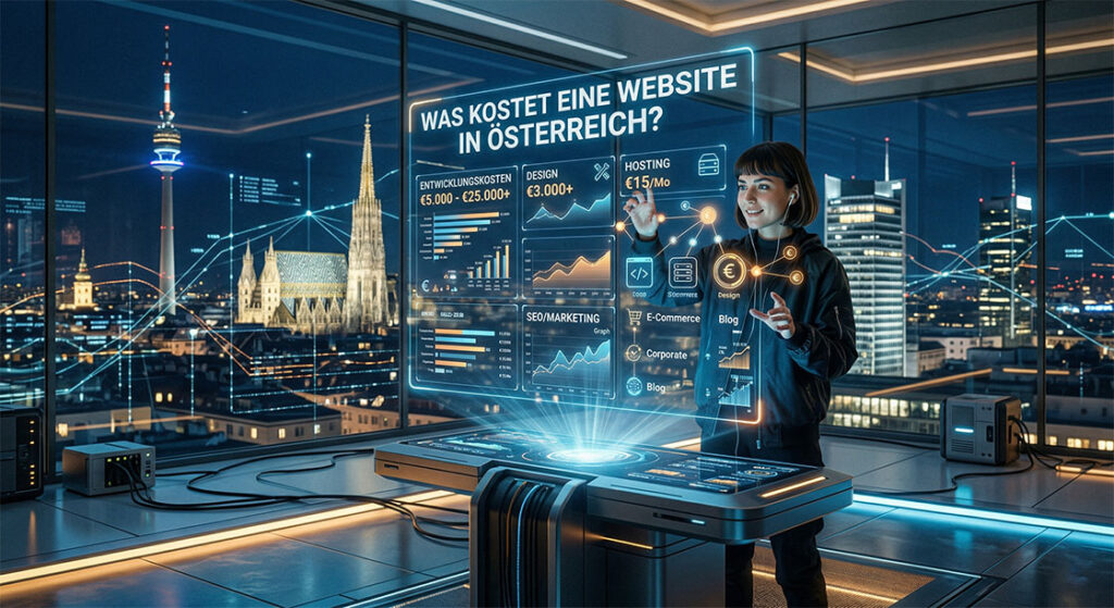 Website erstellen lassen Österreich – Kostenübersicht für Design, Entwicklung, Hosting und SEO für Unternehmen 2026